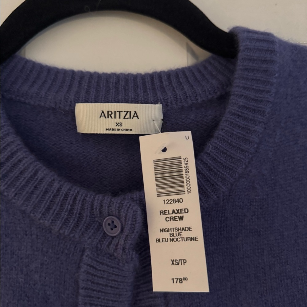 Aritzia Cashmere Periwinkle Cardigan - Picture 3 of 9